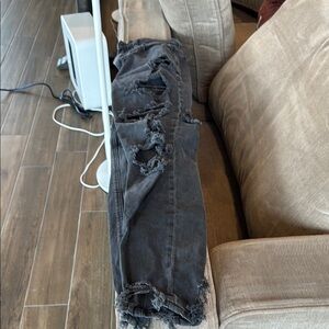 American Eagle Outfitters Black Jeggings Distressed Style